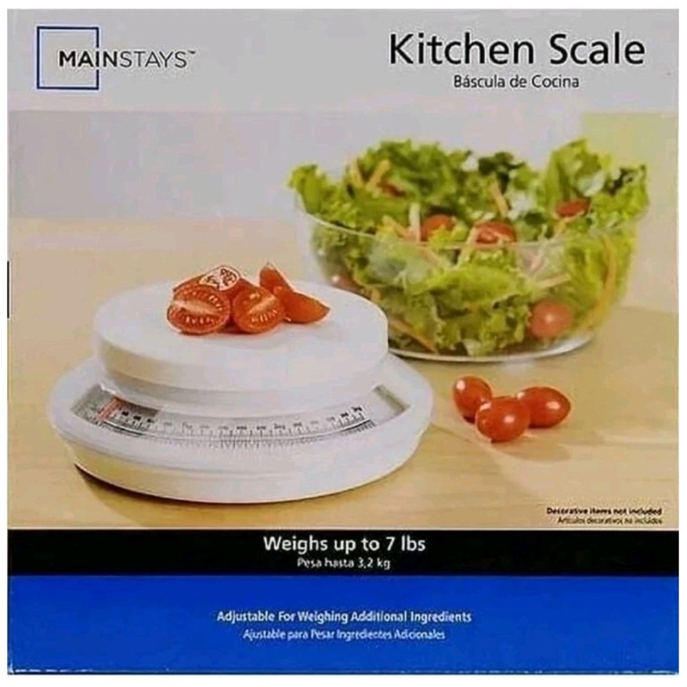 Mainstays Kitchen Scale capacity‎ of 7 lb